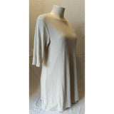 Zara Women's Beige Sparkle 3/4 Sleeve Layered Tunic Zipper Closure Dress