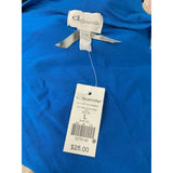 Dynamite Women's Large Blue Short Sleeve Scoop Neck Rayon/Spandex Top Blouse NEW