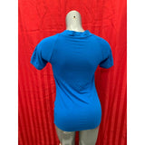 Dynamite Women's Large Blue Short Sleeve Scoop Neck Rayon/Spandex Top Blouse NEW