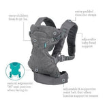 Infantino Flip Advanced 4-in-1 Carrier newborns and older babies 8-32lbs Gray