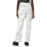 maison blanche All-Gender 100% Cotton Pants Asymetrical White Gray Print Medium