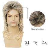 Swiking Mens Mullet Wig Blonde And Dark Foot Retro 70s 80s new