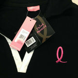 My Pink Women's V Neck Pique Polo Shirt Size Large Black White Short Sleeve