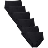Fruit of the Loom Womens Size 7 Cotton Briefs Underpants Black 6 Pack NWT