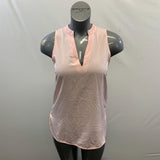 Banana Republic Women's Light Pink Business Causal Long Length Dress Sheer Shirt
