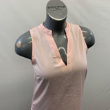 Banana Republic Women's Light Pink Business Causal Long Length Dress Sheer Shirt