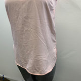 Banana Republic Women's Light Pink Business Causal Long Length Dress Sheer Shirt