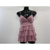 Dynamite Women's Layered Spaghetti Strap Top Size XS Pink V Neck Rayon