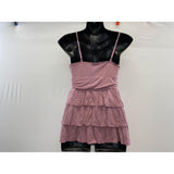 Dynamite Women's Layered Spaghetti Strap Top Size XS Pink V Neck Rayon