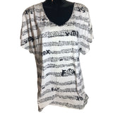 Fox Racing Women's Loose Fit Lightweight T shirt White black print Large