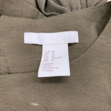 H&M Women's Olive Green Short Sleeve Tunic Shirt Cute Side Ties Size 10 Lyocell Blend