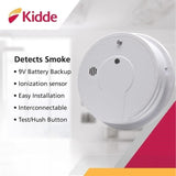 Kidde Smoke Detector, Hardwired Smoke Alarm with 9-Volt Battery Backup NEW