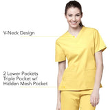 WonderWink Origins Bravo V-neck Scrub Top 6016 Women's XL Yellow Modern Fit NWT