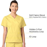 WonderWink Origins Bravo V-neck Scrub Top 6016 Women's XL Yellow Modern Fit NWT