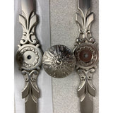 Brushed Silver Cabinet Door Knobs With Backing Plates 5 Pack