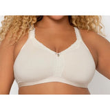 Curvy Couture Women's Cotton Luxe Wire Free Bralette in Natural 1010