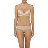 Women's QF1444 Seductive Comfort with Lace Demi Bra Beige Size 36C NWT