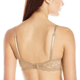 Women's QF1444 Seductive Comfort with Lace Demi Bra Beige Size 36C NWT