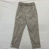 Dynamite Cindy Plaid Pant w/Snaps Women's Size Small Beige Belted Waist NEW