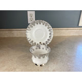 Royal Albert Wedding Anniversary  Fine Bone China Silver Tea Cup And Saucer Set