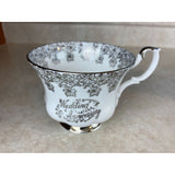 Royal Albert Wedding Anniversary  Fine Bone China Silver Tea Cup And Saucer Set