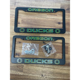 University of Oregon Ducks License Plate Frame Black Metal Set of 2 NEW