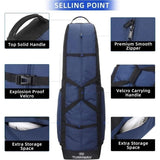 TURNWAY FOLDABLE GOLF TRAVEL BAG, Blue with wheels, NEW