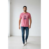 IZOD Saltwater Men's Relaxed Classics Short Sleeve Pink Graphic T Shirt Size M
