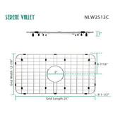 Serene Valley 25-1/8" x 12-7/8" Sink Grid Center Drain NLW2513C