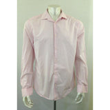 Premium Cotton Men's Large Pink Button Up Long Sleeve Cotton Casual Shirt