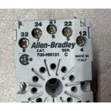 AB Allen Bradley 700-HN101 Ser. C Relay Bases 10A 400V Used Lot Of 2
