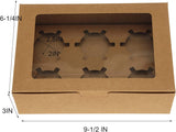 Kraft Cupcake Box with Insert and Window Pack of 6