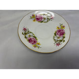 Queen Anne Teacup Saucer Set Fine Bone China England Pink White Roses