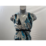 FMX Design Studio Women's Sleeveless Blouse Size Small V Neck Tie Waist Floral Print
