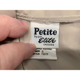 Petite By Elite Beige Pleated Polyester Blouse Women's Size Small