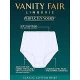Vanity Fair 15320 Perfectly Yours Cotton Brief Panties 3 Pack 6/Med. Fawn NWT