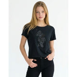 Disney Talula Women's Small Graphic Tee Black Short Sleeve Scoop Neck T Shirt