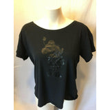 Disney Talula Women's Small Graphic Tee Black Short Sleeve Scoop Neck T Shirt