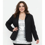 Penningtons Women's 2 Button Blazer Plus Size 26 Black Long Sleeve Rayon Blend Lined
