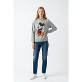 Disney Mickey Mouse Hoodie Women’s Medium Gray Graphic Long Sleeve Cotton/Poly