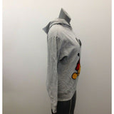 Disney Mickey Mouse Hoodie Women’s Medium Gray Graphic Long Sleeve Cotton/Poly