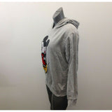 Disney Mickey Mouse Hoodie Women’s Medium Gray Graphic Long Sleeve Cotton/Poly