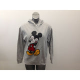 Disney Mickey Mouse Hoodie Women’s Medium Gray Graphic Long Sleeve Cotton/Poly