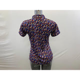 Pokémon Women's Blue Floral Anime Soft Silk Collared Button up Pj Shirt Size Medium