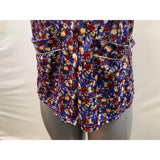 Pokémon Women's Blue Floral Anime Soft Silk Collared Button up Pj Shirt Size Medium
