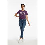 Roots Women's Purple T-Shirt Roots Athletics Spelled Out Size XS Cotton Blend