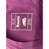 Roots Women's Purple T-Shirt Roots Athletics Spelled Out Size XS Cotton Blend
