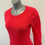 Gap Sweater Women's Small Dark Pink 3/4 Sleeve Cotton/Rayon Crew Neck Pullover