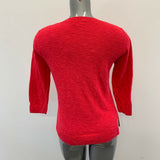 Gap Sweater Women's Small Dark Pink 3/4 Sleeve Cotton/Rayon Crew Neck Pullover