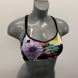 Old Navy Active Sport Bra Women's Size XS Light Support Floral Go Dry Workout Bra